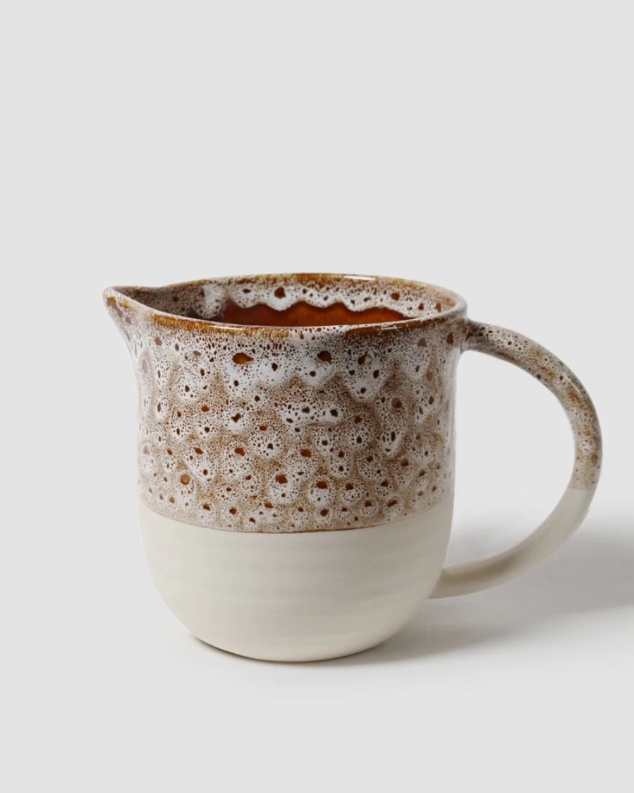 Robert Gordon Briar Jug - Handcrafted Ceramic Pitcher in White Ochre Finish