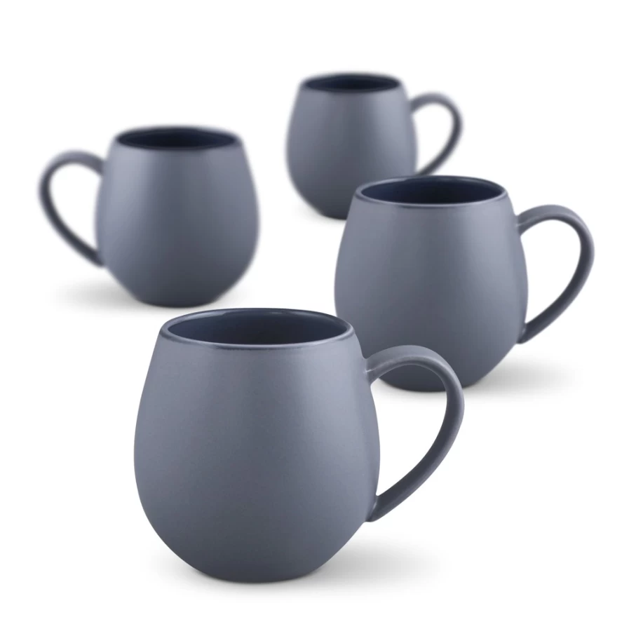 Robert Gordon Hug Me Mugs - Matte Grey Ceramic Coffee Cup with Comfort Grip