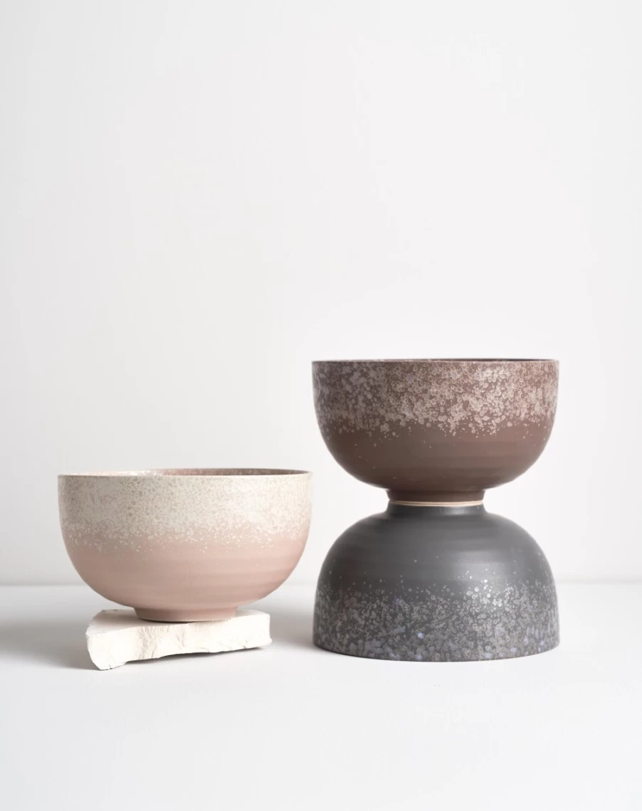 Robert Gordon Alchemy Ceramic Noodle Bowls - Handcrafted Fawn Design