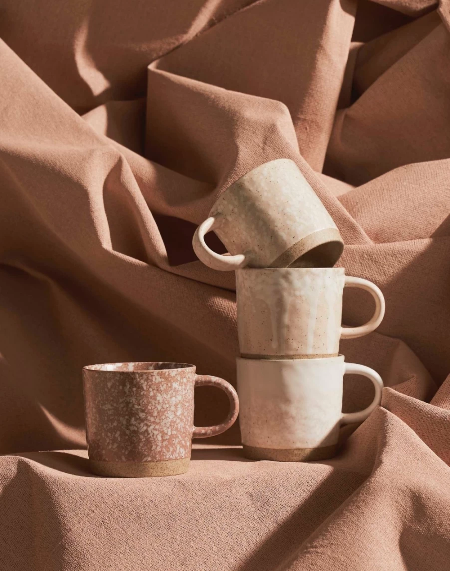 Robert Gordon Pink Strata Ceramic Mug - Handcrafted Coffee Cup with Unique Design