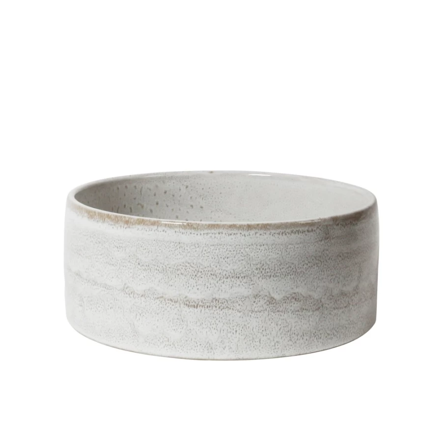 Robert Gordon Small Wheel Bowl - Handmade Ceramic Snow Themed Serving Dish for Decor & Entertaining
