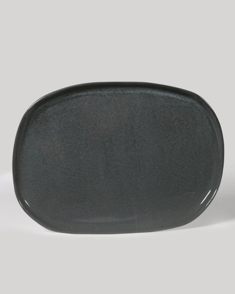 Robert Gordon Oval Storm Glazed Ceramic Serving Platter - Handcrafted Decorative Dish for Entertaining