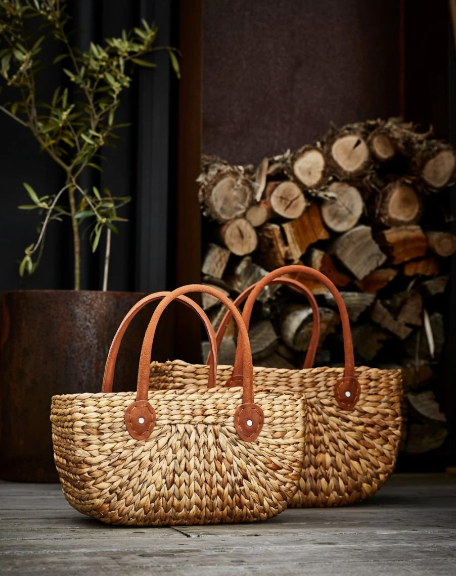 Robert Gordon Suede Harvest Baskets - Handwoven Rustic Home Decor Storage