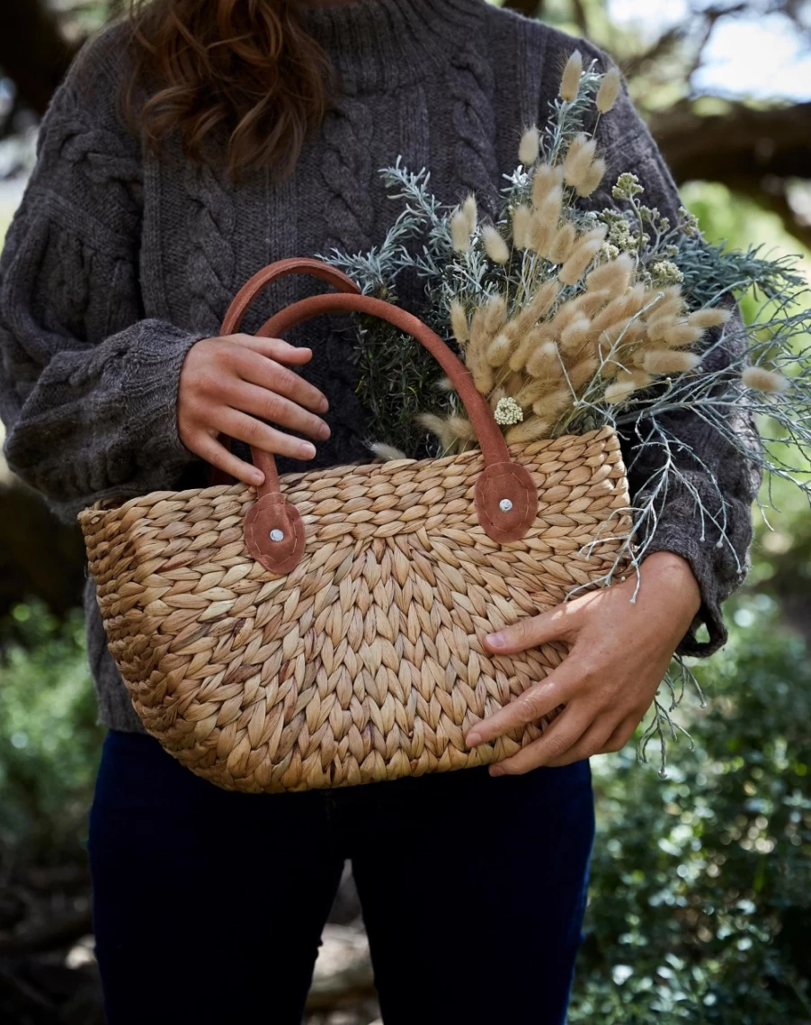 Robert Gordon Suede Harvest Baskets - Handwoven Rustic Home Decor Storage