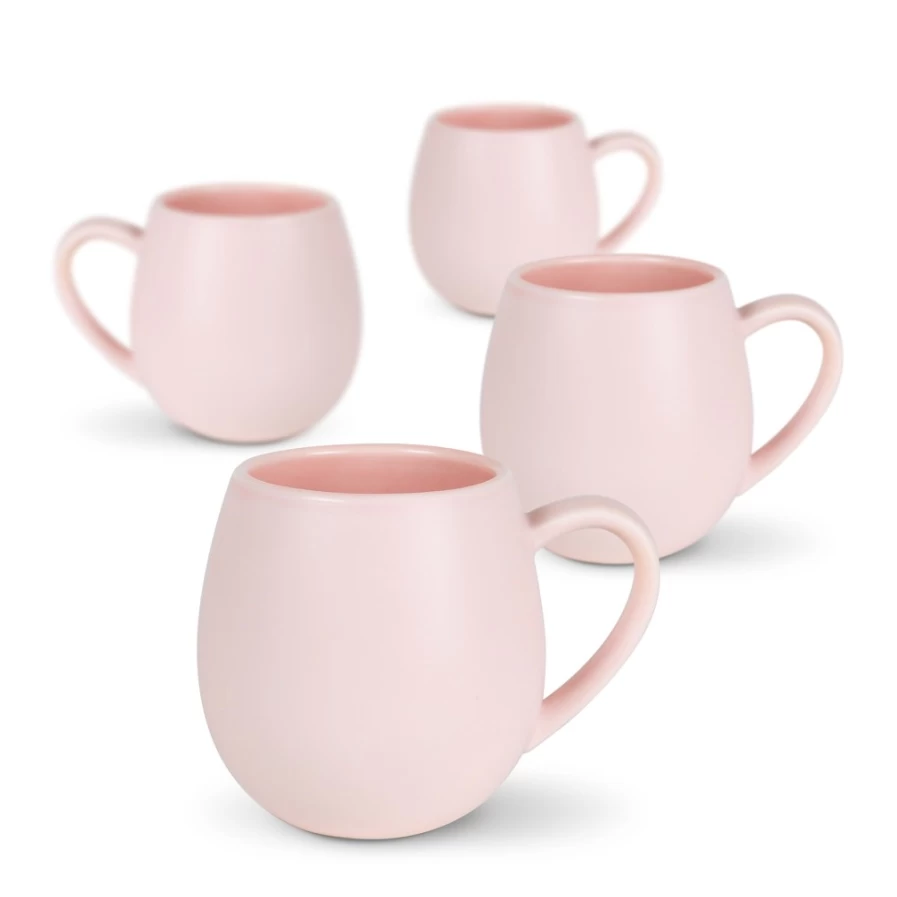 Robert Gordon Hug Me Mugs - Matte Pink Ceramic Coffee Cup with Comfort Grip