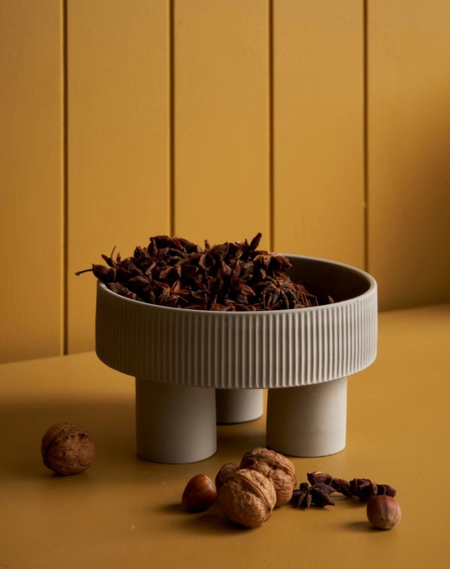 Robert Gordon Poet's Dream Small Pedestal Bowl - Cashmere Ceramic Decorative Bowl for Home Decor