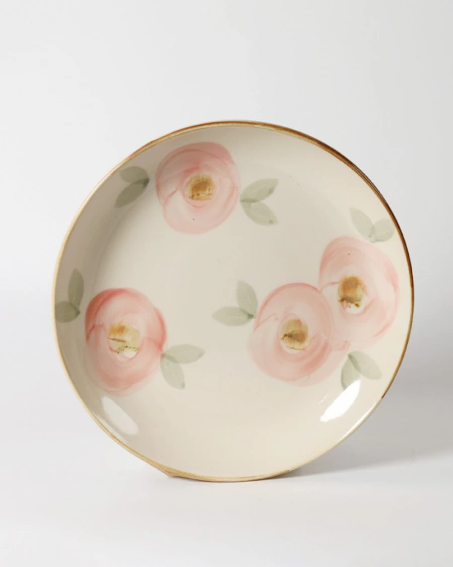 Robert Gordon Terra Serving Bowl - Orchard Blossom Design - Ceramic Fruit Bowl - Handcrafted Home Dining Serveware