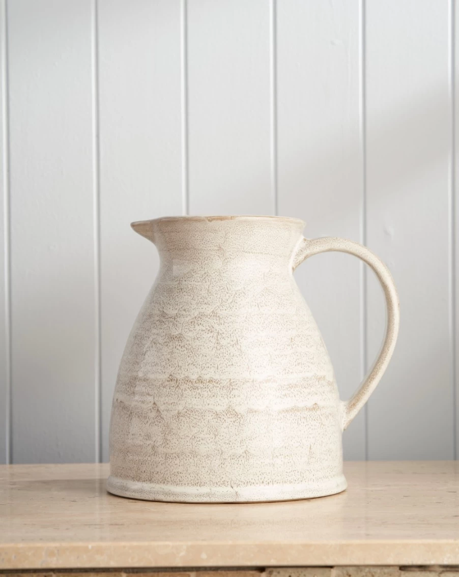 Robert Gordon Ceramic Tall Snow Jug - Elegant White Pitcher for Home Decor