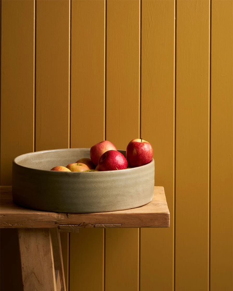 Robert Gordon Large Wheel Bowl - Handcrafted Ceramic Olive Green Serving Bowl, 12-Inch Farmhouse Style Dining Decor