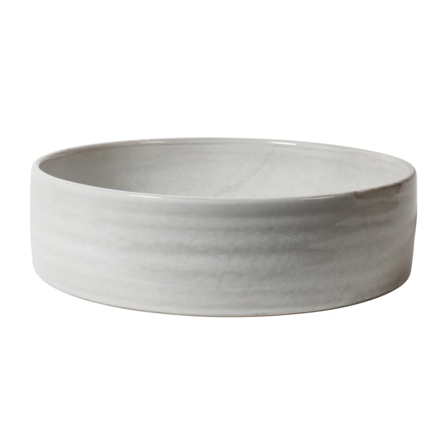 Robert Gordon Large Wheel Bowl - Snow-Themed Ceramic Serving Dish for Entertaining
