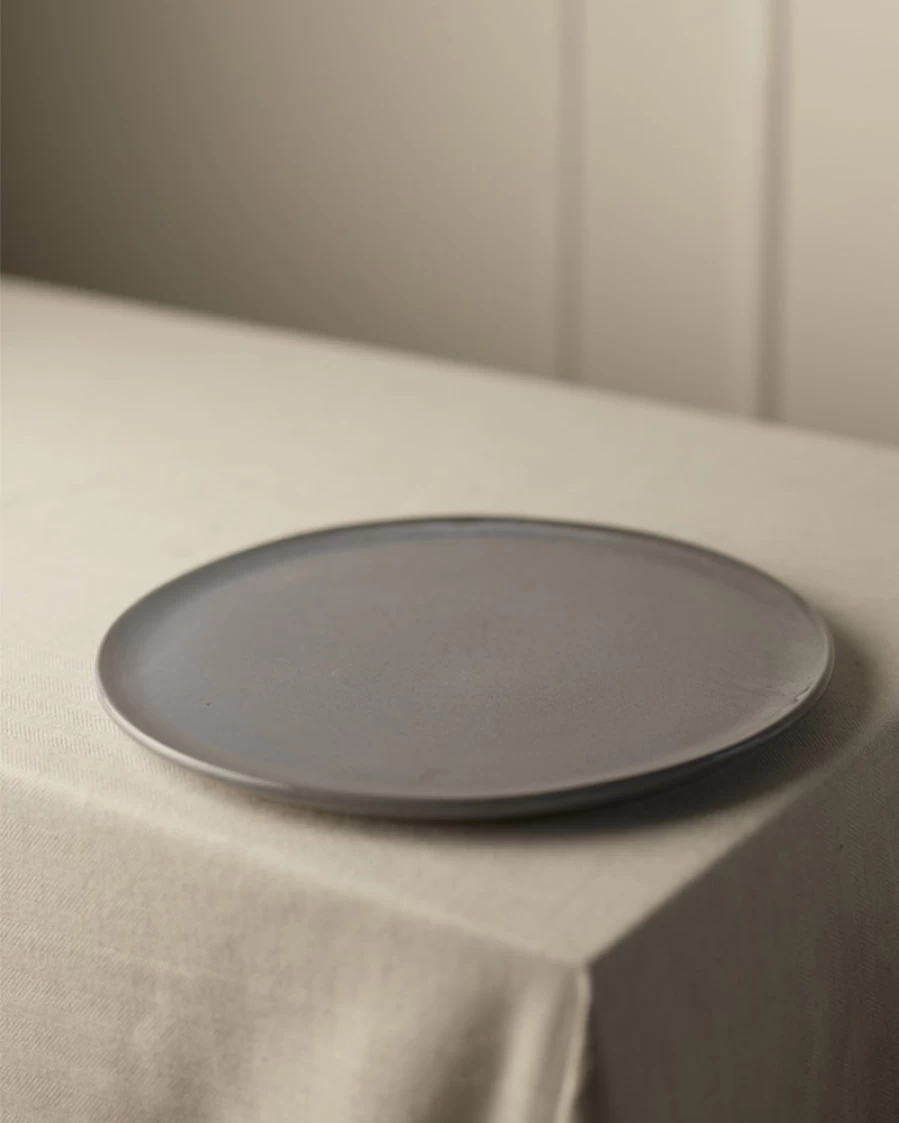 Robert Gordon Storm Collection Canvas Textured Dinner Plate - Handcrafted Ceramic Tableware