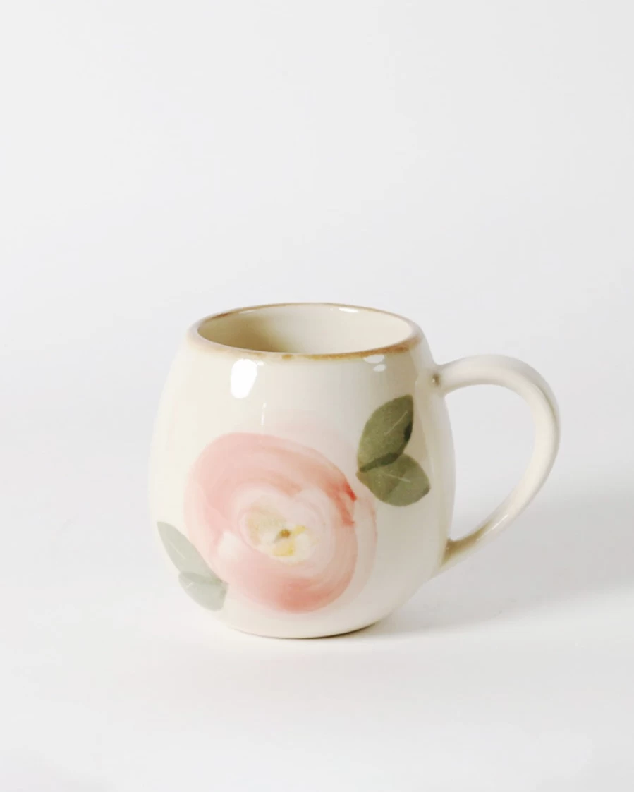 Robert Gordon Orchard Blossom Ceramic Canvas Mug - Handcrafted Floral Design Coffee Cup