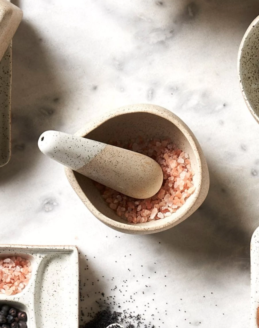 Robert Gordon Stone Mortar and Pestle Set for Garden to Table Fresh Herb Grinding