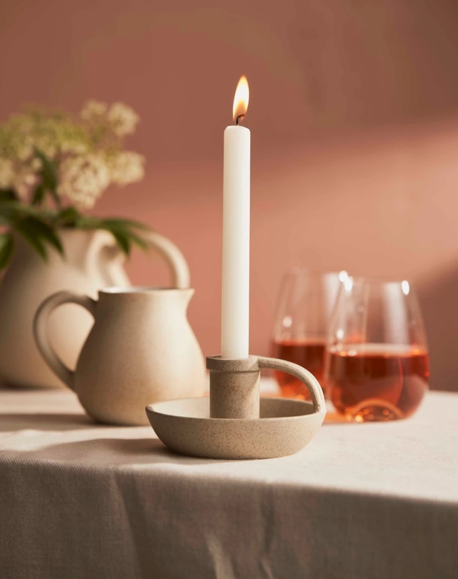 Robert Gordon Handcrafted Ceramic Candlestick Holder - Garden to Table Dining Decor