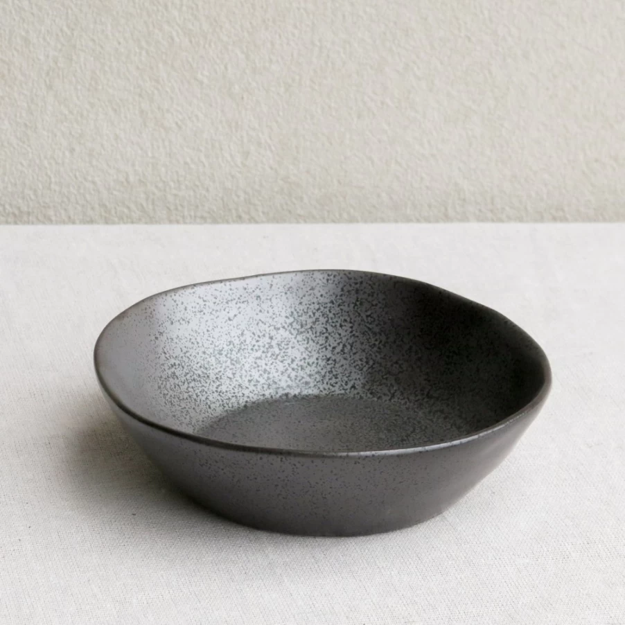 Robert Gordon 12-Piece Black Earth Dinner Set - Stoneware Plates & Bowls