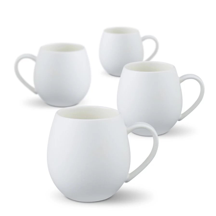 Robert Gordon Hug Me Mugs - Matte White Ceramic Coffee Cup with Comfort Grip
