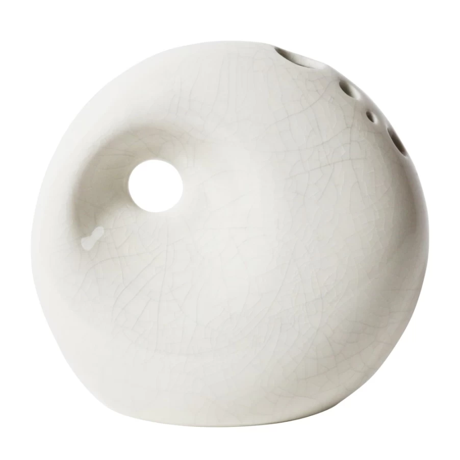Robert Gordon Eternity Vase - White Crackle Glaze Ceramic Home Decor