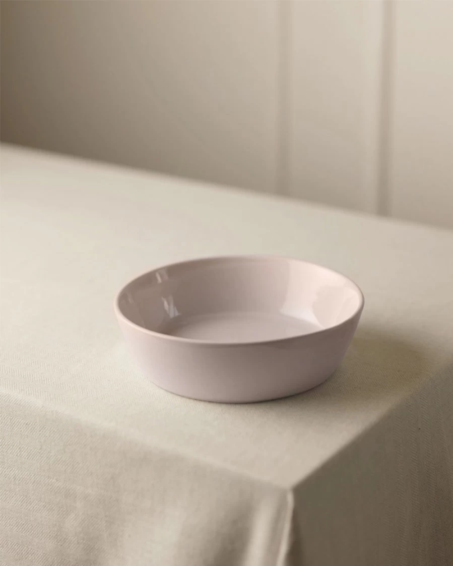 Robert Gordon Canvas Bowl with Rose Quartz - Handcrafted Ceramic Home Decor