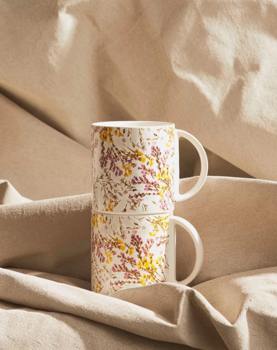 Robert Gordon Wild Flower Ceramic Mug - Handcrafted Floral Design Coffee Cup