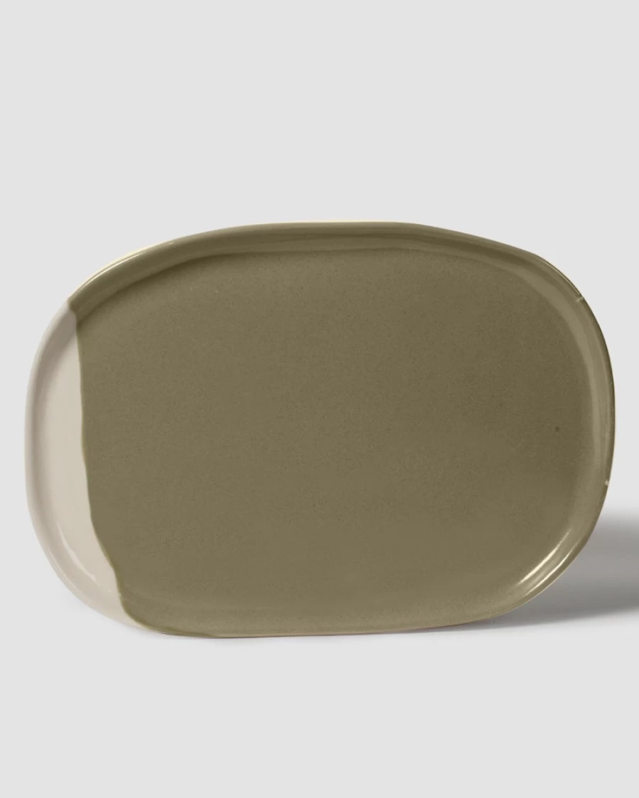 Robert Gordon Olive Green Oval Ceramic Serving Platter