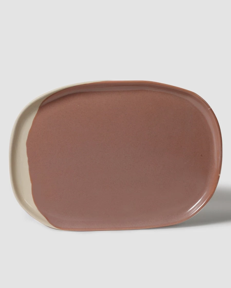 Robert Gordon Desert Rose Oval Serving Platter - Elegant Ceramic Dish for Appetizers & Desserts