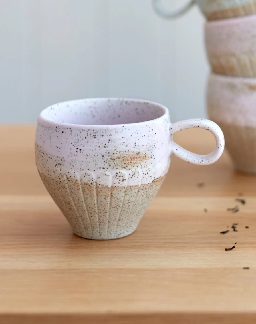 Robert Gordon Ceylon Pink Ceramic Mug - Handcrafted Tea & Coffee Cup