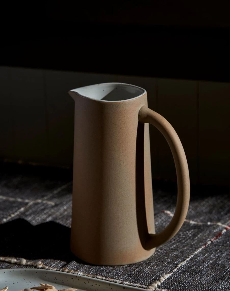 Robert Gordon White Speckle Water Jug - Table Of Plenty Design, Premium Ceramic Pitcher