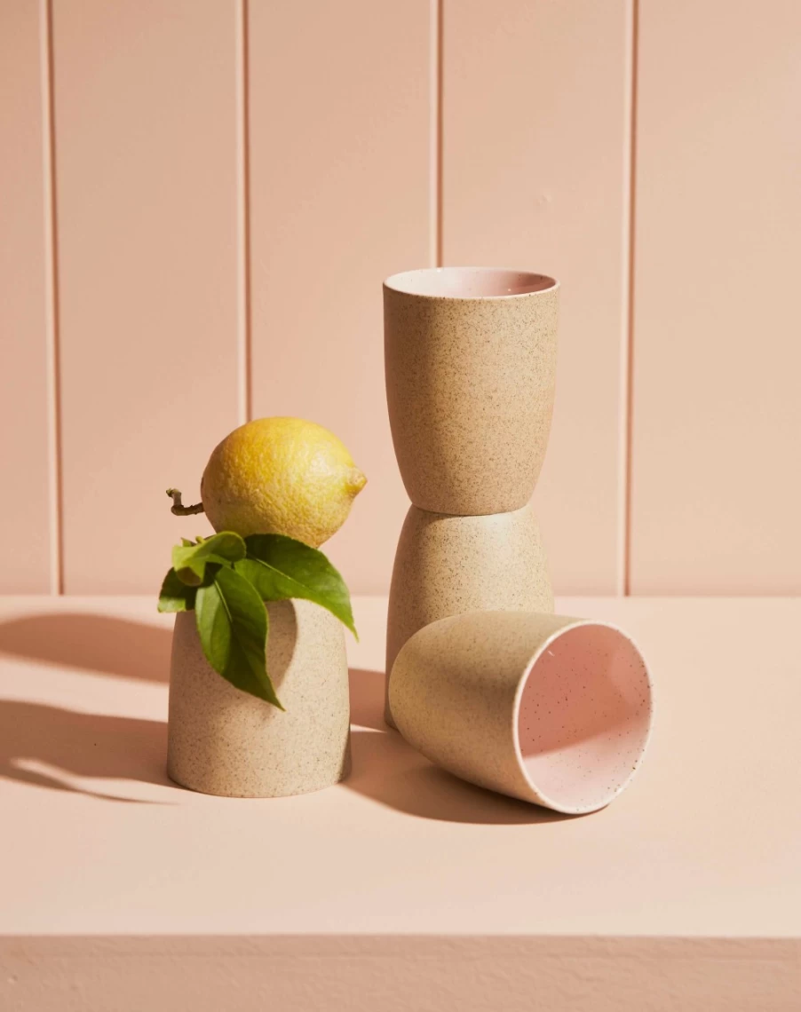 Robert Gordon Pink Granite Latte Cup | Stoneware Coffee Mug