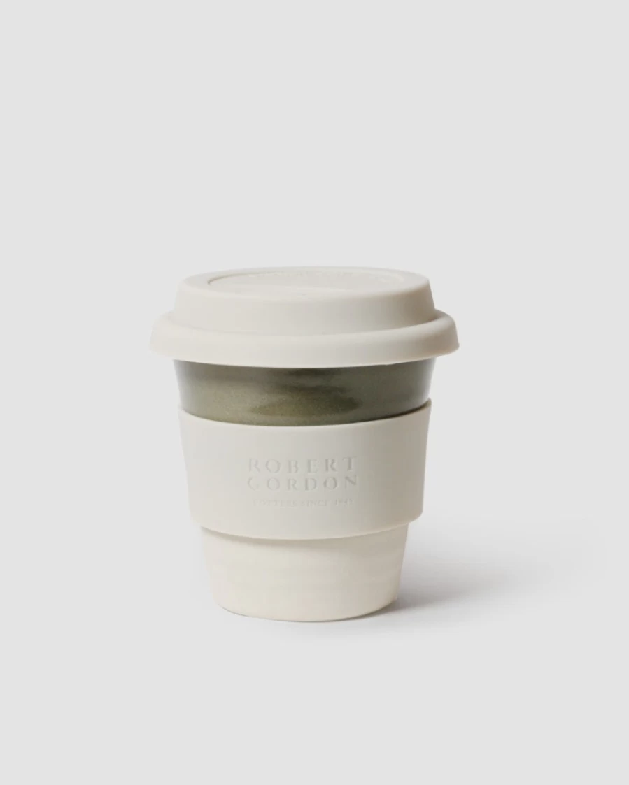 Robert Gordon Large Carousel Cup in Olive Green – Handcrafted Ceramic Mug for Coffee & Tea