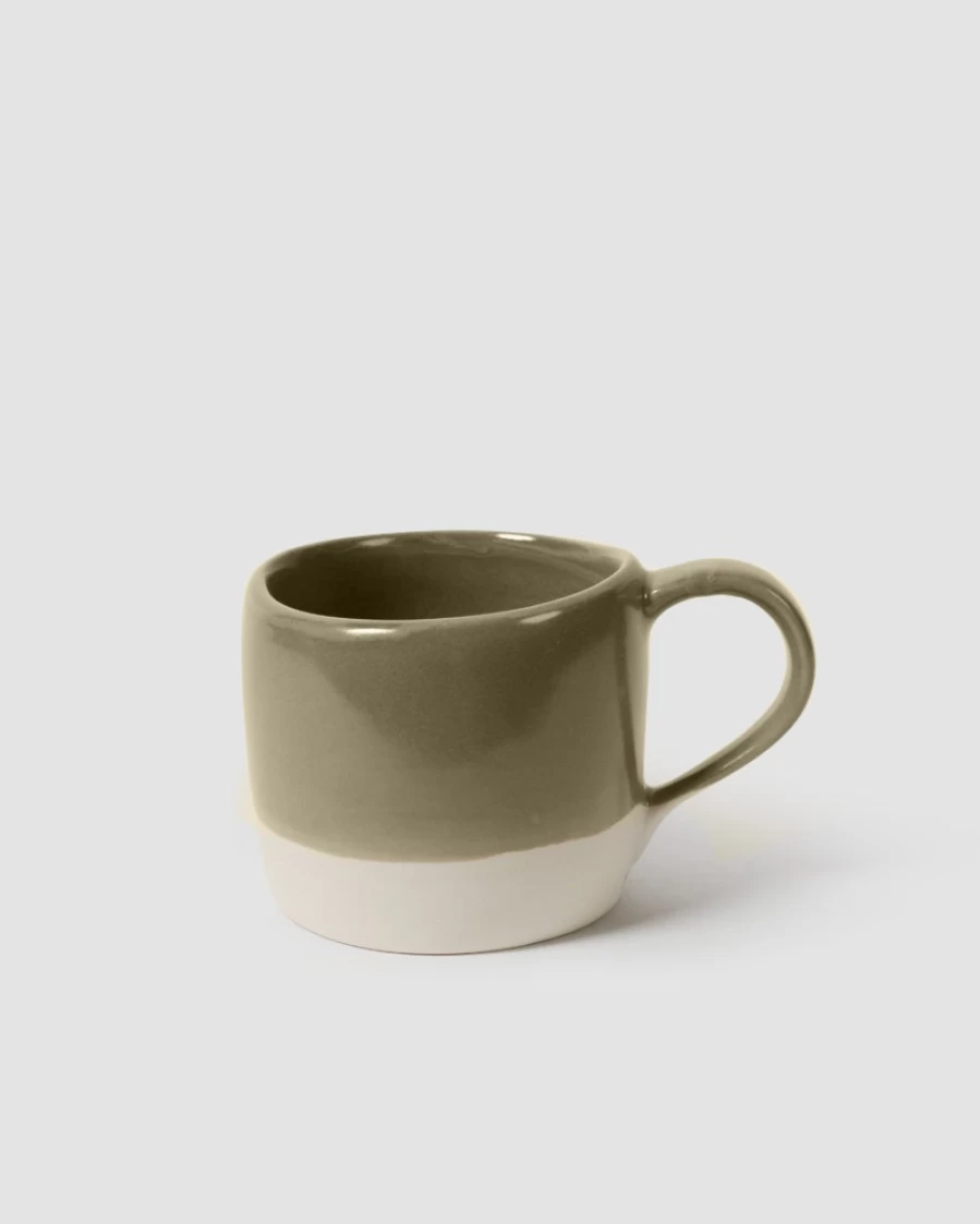 Robert Gordon Organic Ceramic Mug - Eco-Friendly Olive Green Coffee Cup, Handcrafted Pottery