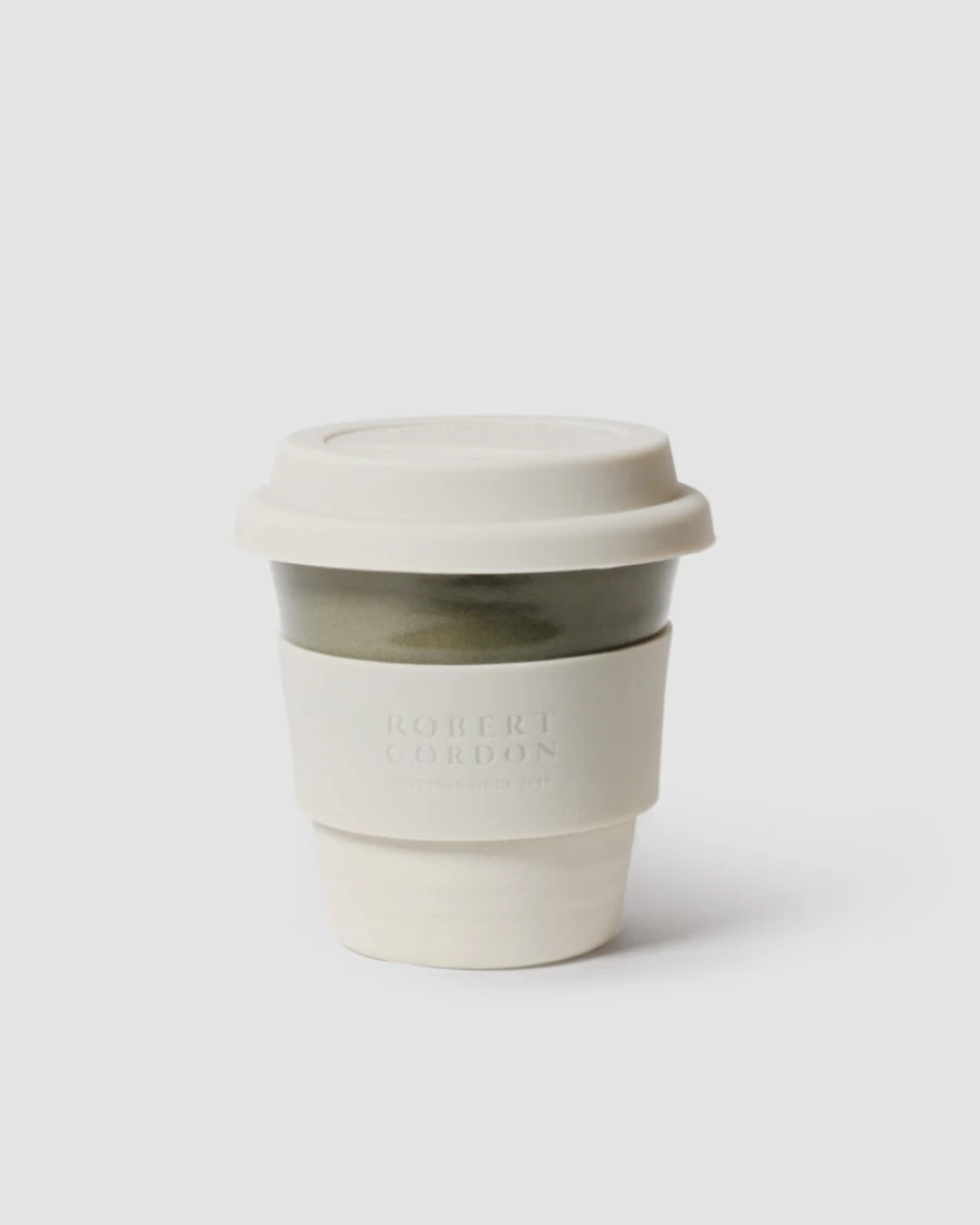 Robert Gordon Small Olive Green Carousel Cup - Handcrafted Ceramic Tea Coffee Mug