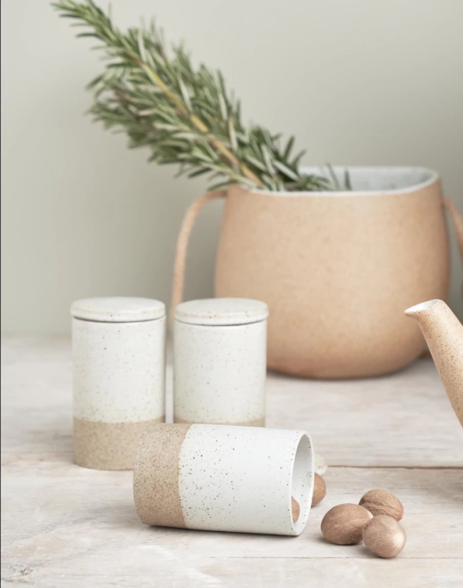 Robert Gordon Ceramic Spice Jars Set of 3 - Airtight Garden to Table Herb Storage Containers